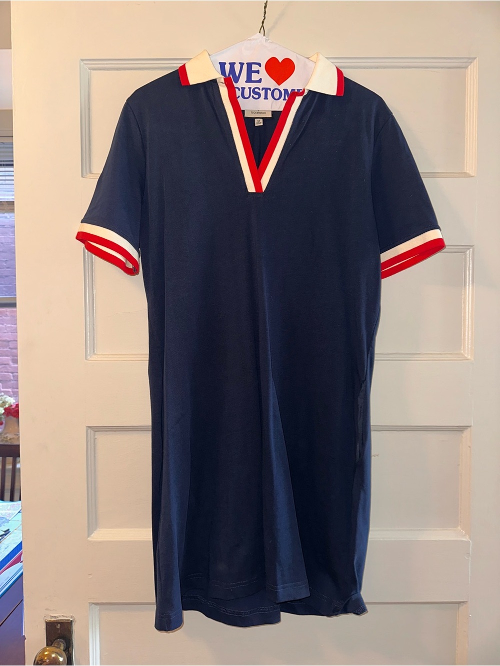 Tuckernuck Navy Polo Dress with Red & White Trim
